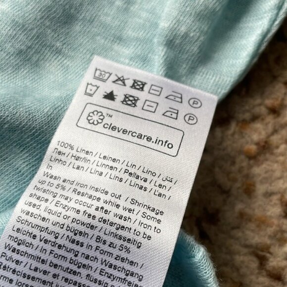 Part Two linen long sleeve mint green top size S - Picture 4 of 4